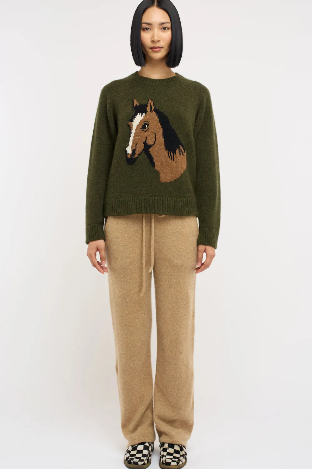 Women The Elder Statesman Horsey Raglan Crew