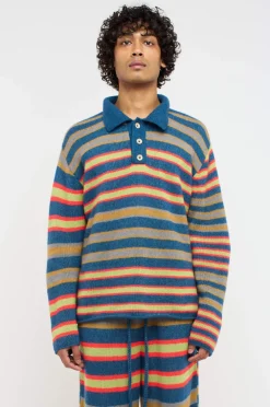 The Elder Statesman Leo Stripe Polo LS