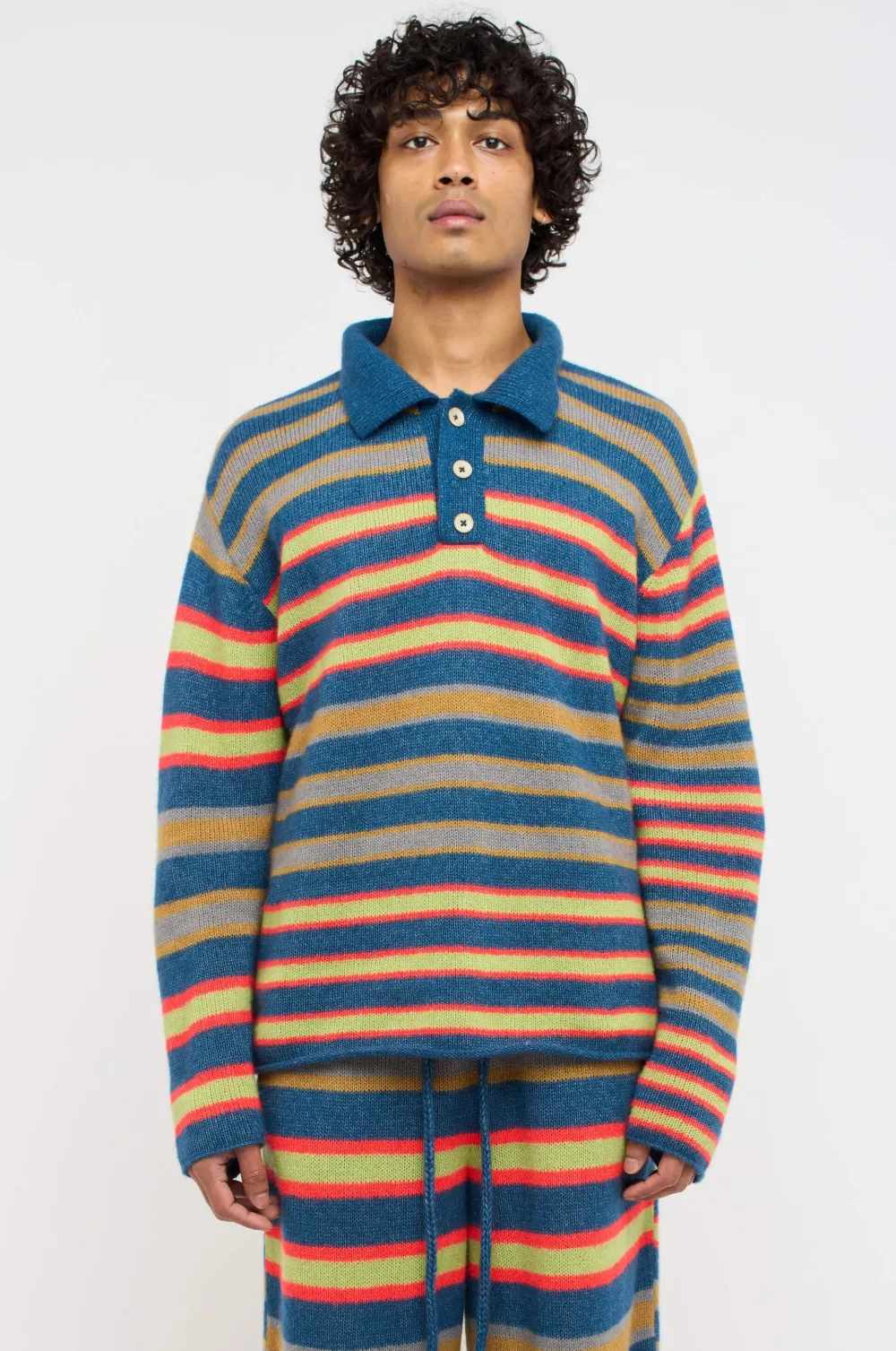 The Elder Statesman Leo Stripe Polo LS