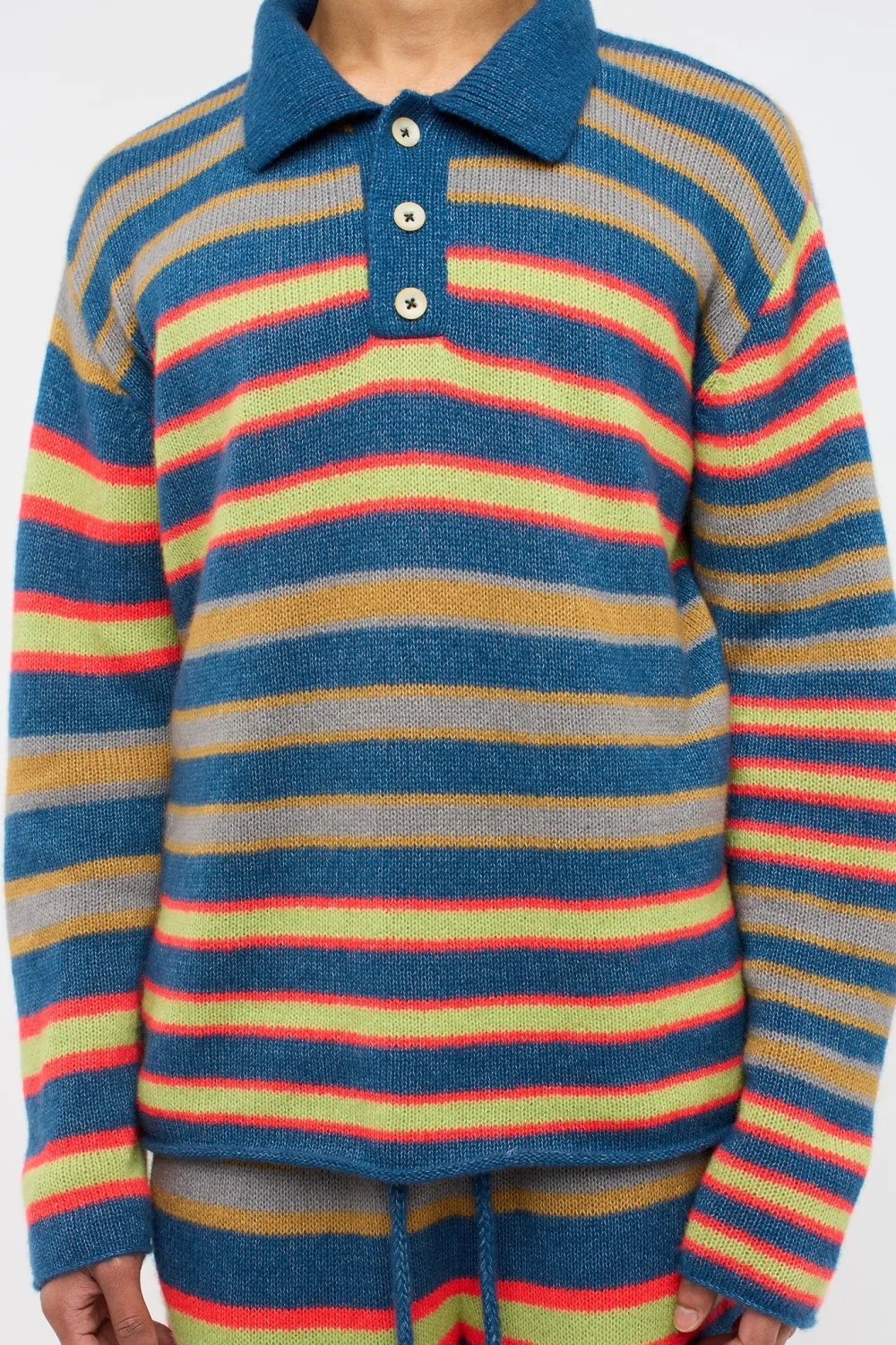 The Elder Statesman Leo Stripe Polo LS