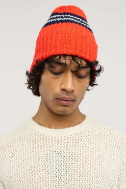 The Elder Statesman Nora Rollie Stripe Beanie