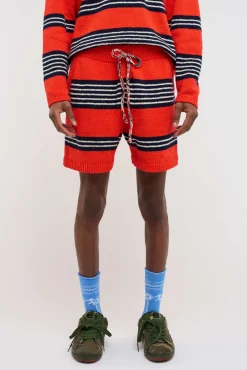 Women The Elder Statesman Nora Rollie Stripe Boxy Short