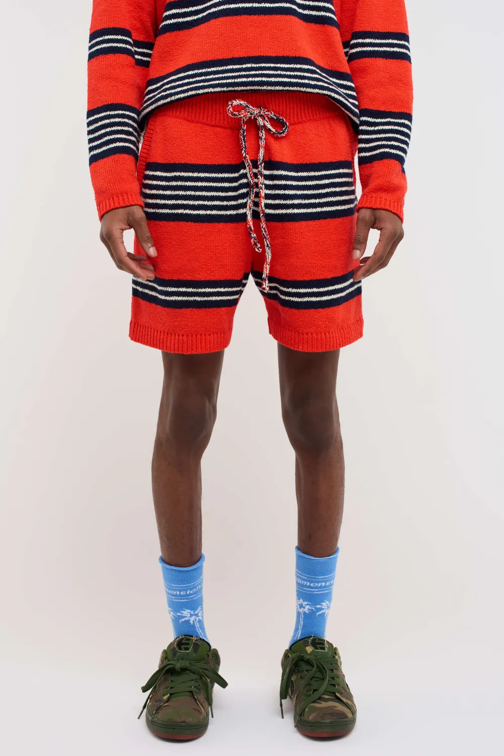 Women The Elder Statesman Nora Rollie Stripe Boxy Short