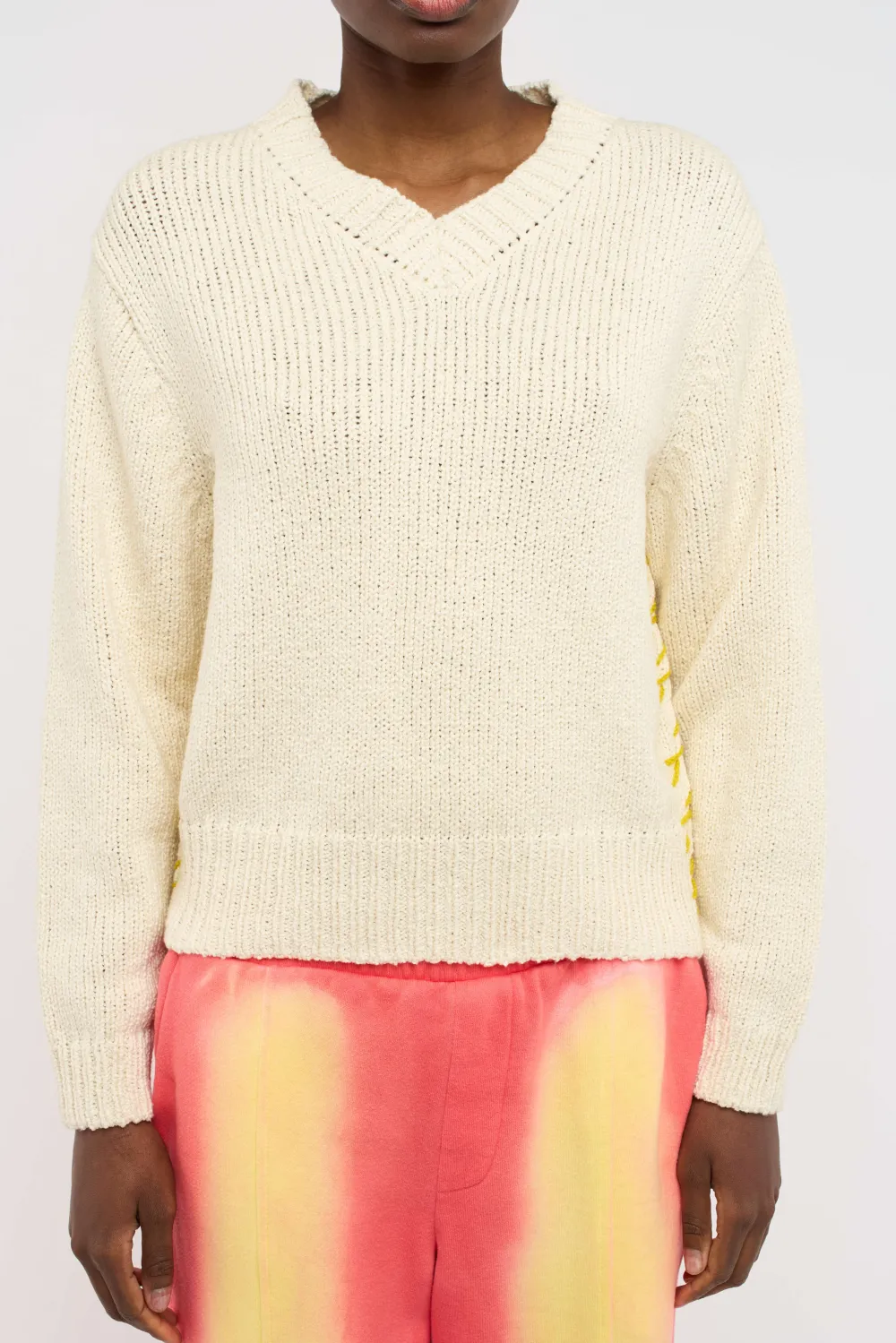 Women The Elder Statesman Nora Whip Women's Boxy V-Neck