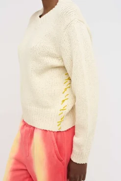 Women The Elder Statesman Nora Whip Women's Boxy V-Neck