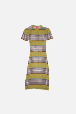 Women The Elder Statesman Nova Net Stripe Midi Dress