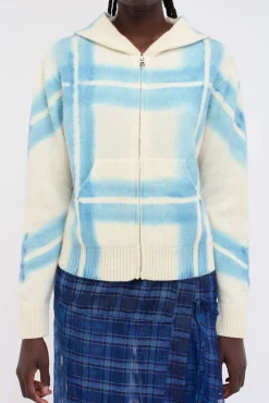 Women The Elder Statesman Plaid Dye Women's Zip Hoodie