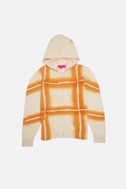 Women The Elder Statesman Plaid Dye Zip Hoodie