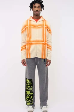 Women The Elder Statesman Plaid Dye Zip Hoodie