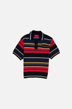 The Elder Statesman Rad Stripe Scally Polo