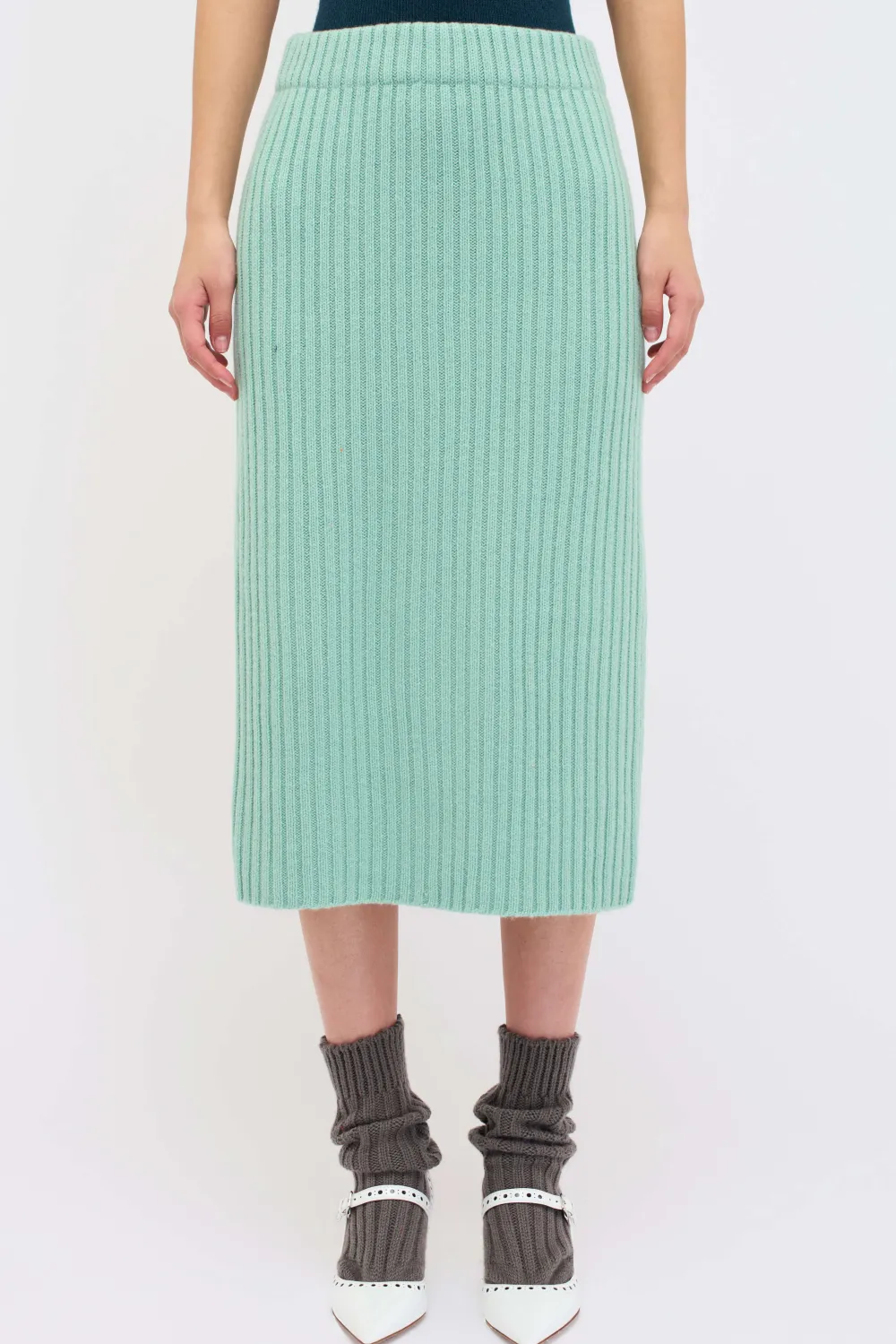 Women The Elder Statesman Ribbed Pencil Skirt