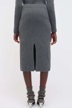 Women The Elder Statesman Ribbed Pencil Skirt