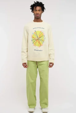 The Elder Statesman Shreditation Raglan Crew
