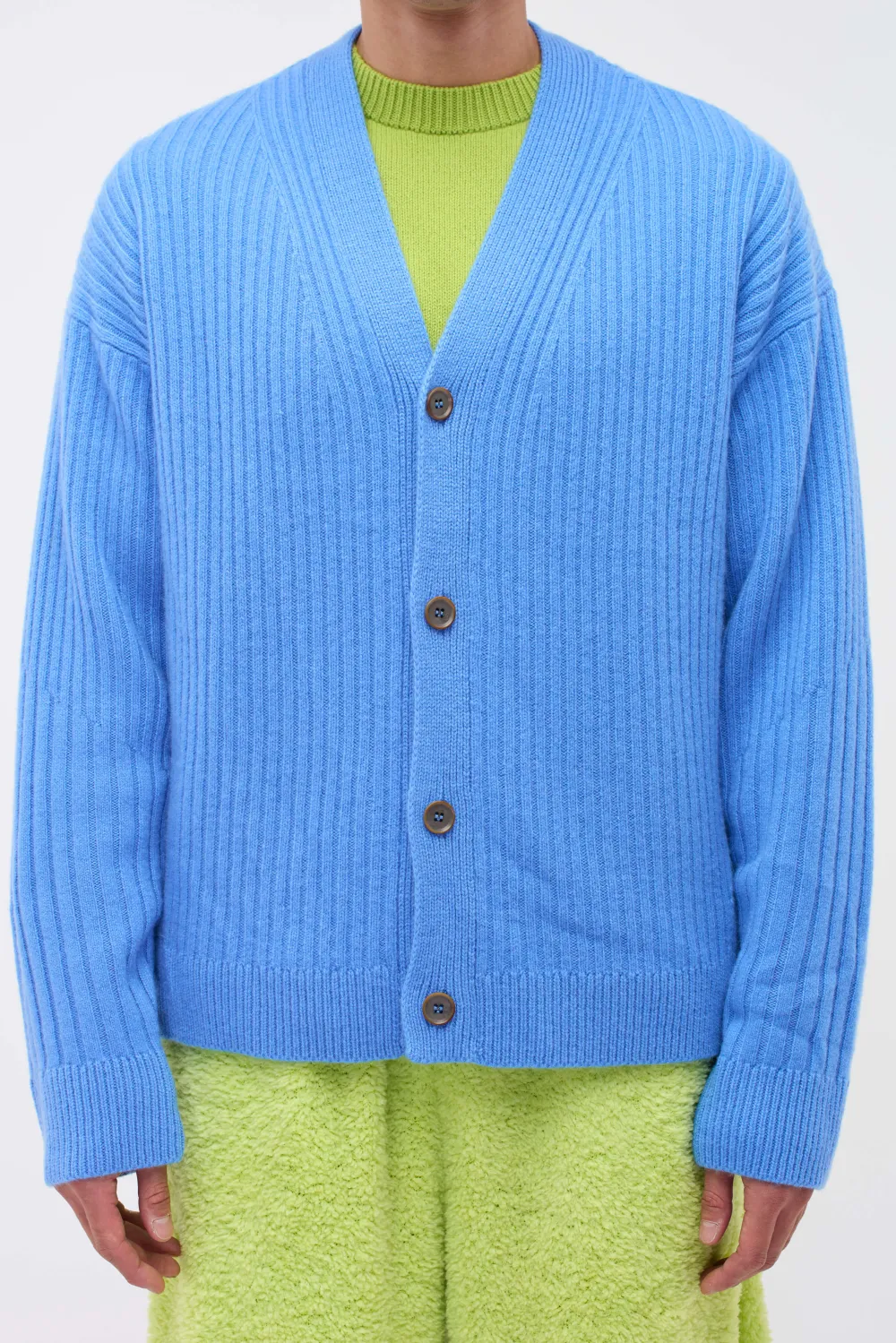 Women The Elder Statesman Spliced Rib Cardigan