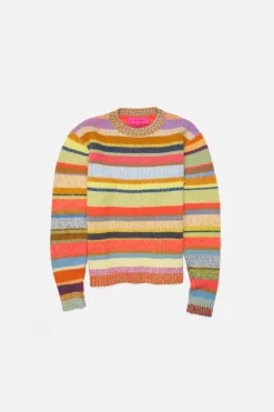 The Elder Statesman Stripe Super Soft Crew