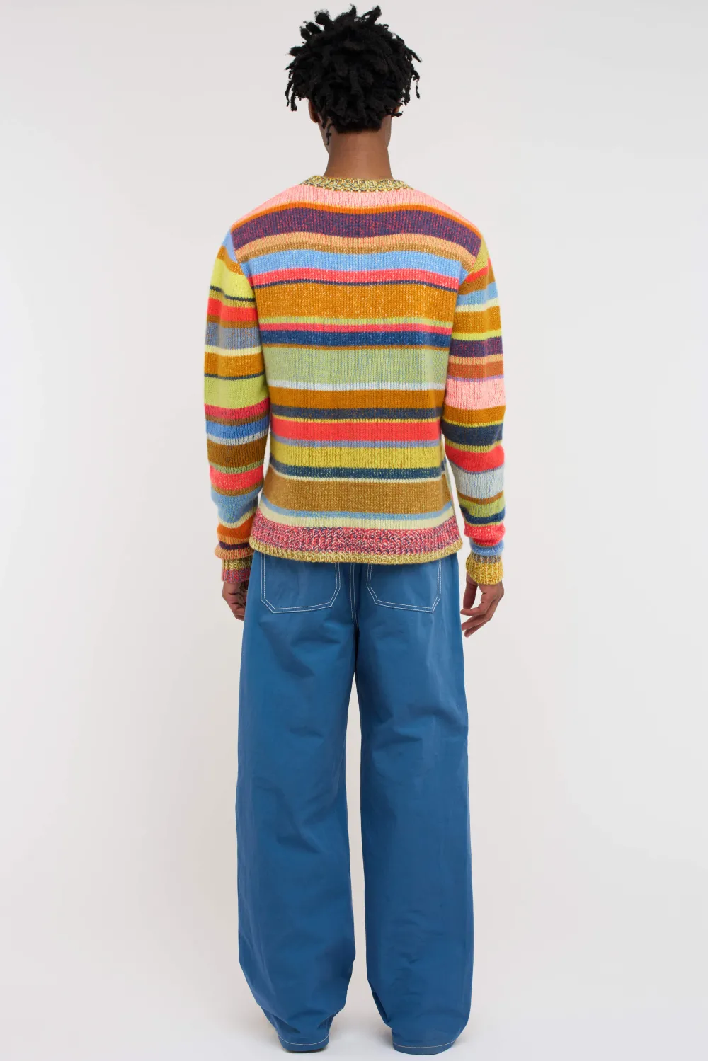 The Elder Statesman Stripe Super Soft Crew