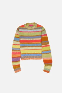 Women The Elder Statesman Stripe Super Soft Women's Crew