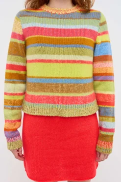 Women The Elder Statesman Stripe Super Soft Women's Crew