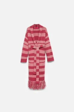 Women The Elder Statesman Subway Stripe Women's Fringe Robe