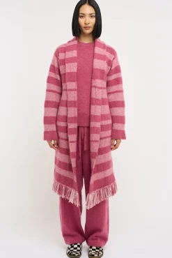 Women The Elder Statesman Subway Stripe Women's Fringe Robe