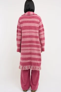 Women The Elder Statesman Subway Stripe Women's Fringe Robe