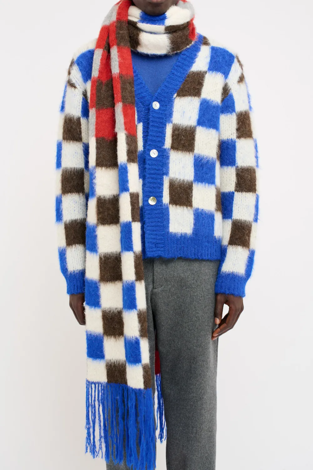 The Elder Statesman Thistle Gingham Scarf