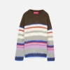 The Elder Statesman Thistle Nightcap Stripe Crew