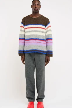 The Elder Statesman Thistle Nightcap Stripe Crew