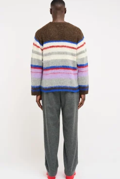 The Elder Statesman Thistle Nightcap Stripe Crew