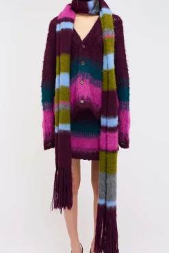 The Elder Statesman Thistle Stripe Giant Scarf