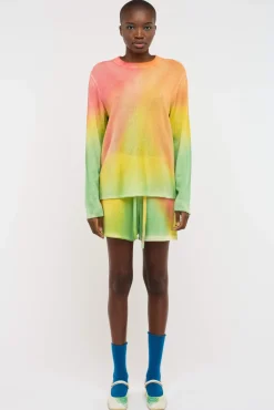 Women The Elder Statesman Wave Aura Women's Crew