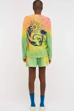 Women The Elder Statesman Wave Aura Women's Crew